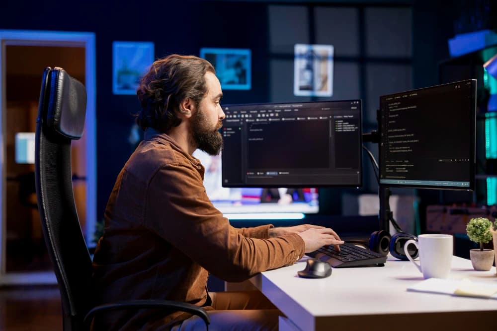 Web developer working
